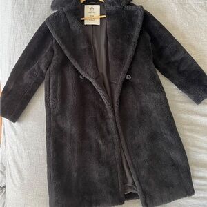 The Curated Black Faux Fur Coat